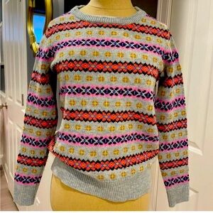 JCrew Fair Isle Crew Neck Sweater. Size S